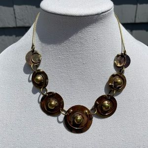 Vintage Mid-Century Hand Crafted Copper Necklace
